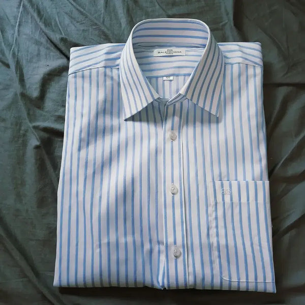 [BUNJANG] Balenciaga Classic Stripe Short-Sleeve Shirt / 미착용 새제품 프랑스 명품 브랜드 발렌시아가의 클래식한 감성 스트라이프  반팔 셔츠