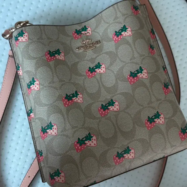 [BUNJANG] Coach Strawberry Print Molly Bucket Bag Women's / 코치 스트로베리 프린트 몰리 여성 버킷백