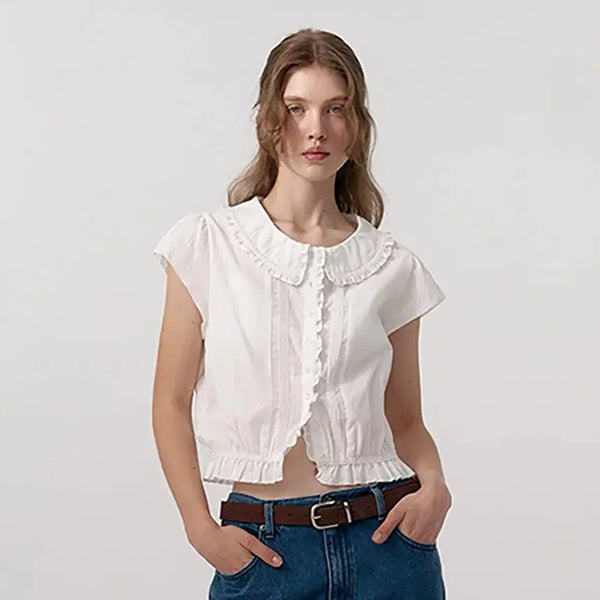 [BUNJANG] The Barnet Daina Ruffle Collar Blouse / 더바넷 블라우스 (Daina Ruffle Collar Blouse)