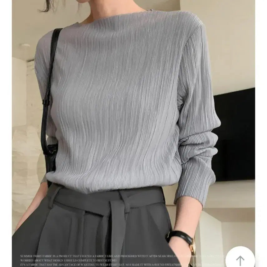 [BUNJANG] Benito Yan Two-Way Pleats Tee Blouse / 베니토 made 얀 투웨이 플리츠 티 블라우스