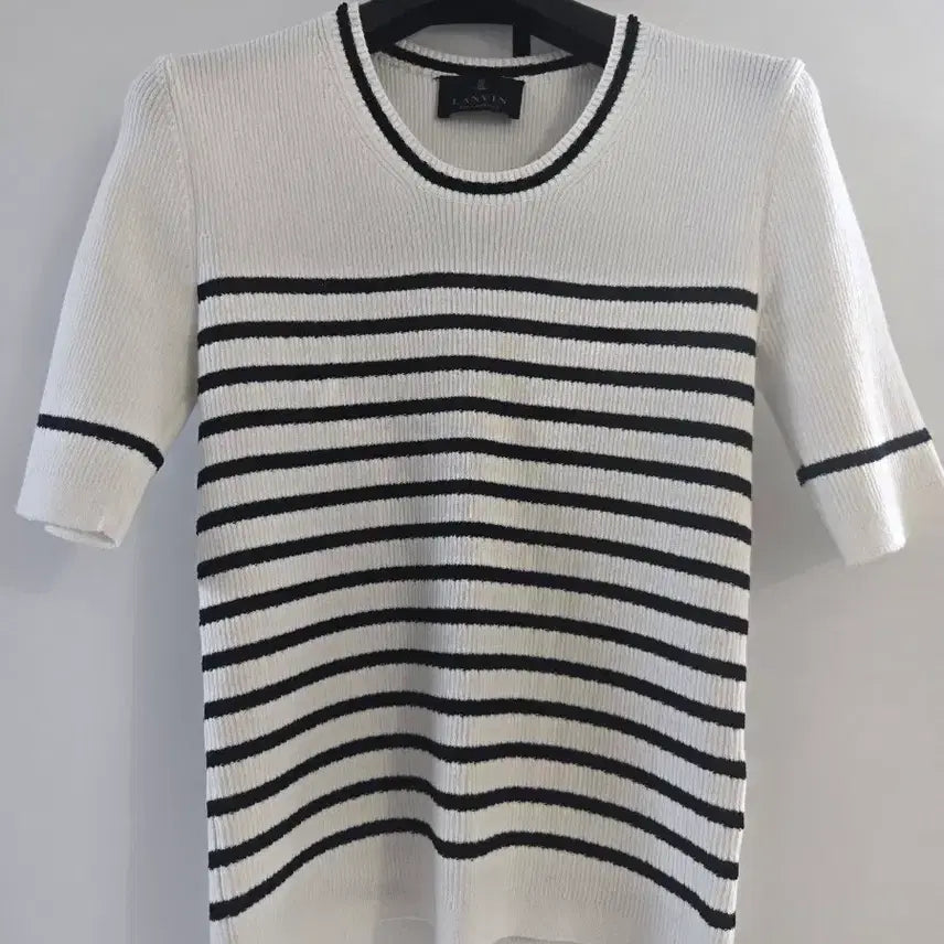 [BUNJANG] Lanvin Collection White Navy Stripe Knit Top / 랑방컬렉션 니트탑