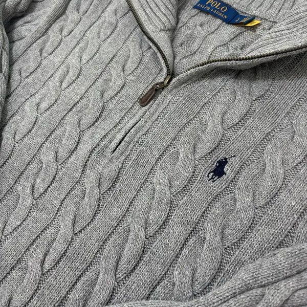 [BUNJANG] Polo Ralph Lauren Cable Knit Half-Zip Sweater / 폴로 랄프로렌 꽈배기 니트 반집업