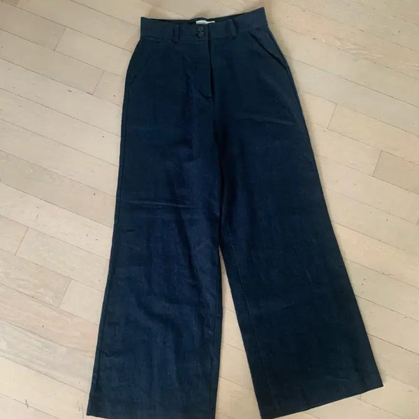 [BUNJANG] JOORTI Linen Wide Pants Navy M / JOORTI 린넨 와이드 팬츠 네이비 색상 M