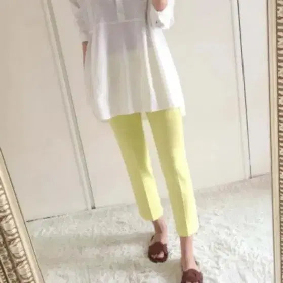 [BUNJANG] Leegarden Seoul Neon Yellow Slacks - Size S / 리가든 네온 옐로우 슬랙스 스몰