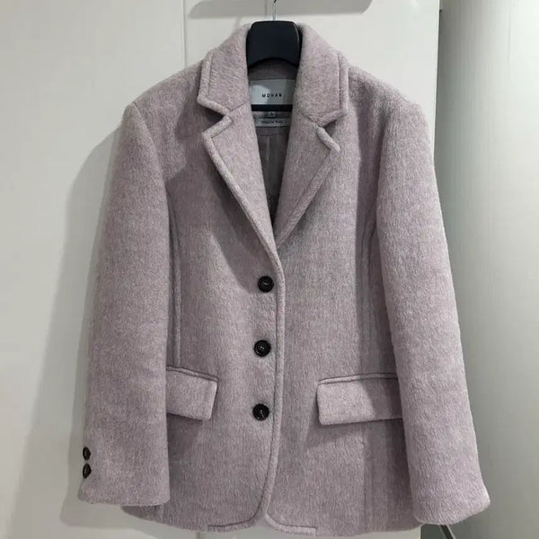 [BUNJANG] Mohan 3-Button Melange Wool Blazer Lavender / 모한 울 블레이저 라벤더