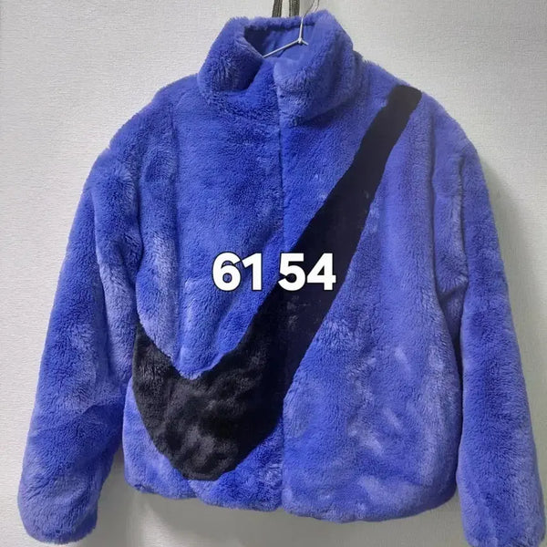 [BUNJANG] Nike Faux Fur Swoosh Logo Jumper (L) / 나이키페이크퍼점퍼L날씬66까지?