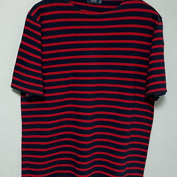 [BUNJANG] Saint James Levant Women's Short Sleeve T-Shirt Navy/Red, Size M (95) / 세인트제임스 레반트 여자 반팔티 네이비/레드 루즈핏 M 95 66