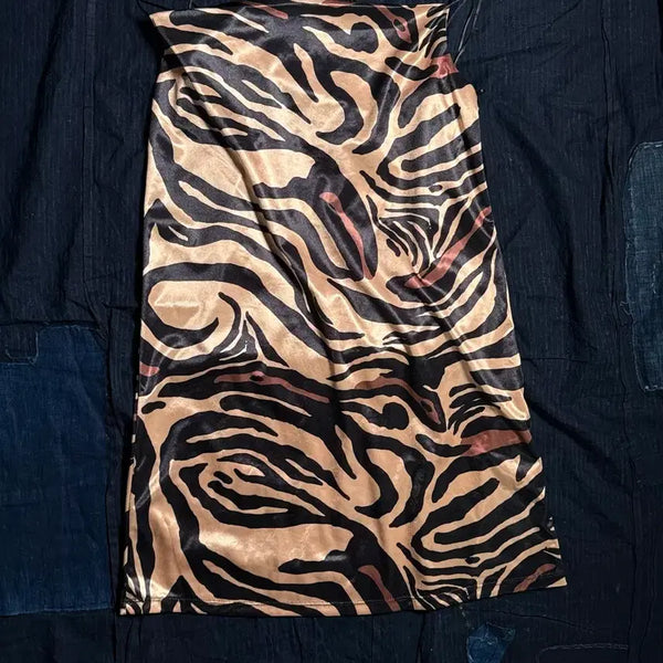 [BUNJANG] Zara Tiger Animal Satin Slip Dress Size S / Zara 타이거 애니멀 새틴 슬립 드레스 S
