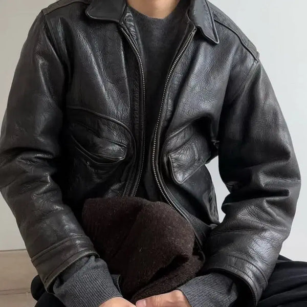 [BUNJANG] Avex G-1 Military Leather Flight Jacket (XL) / 오리지널 군납용 빈티지 아비렉스 G-1 빈티지 레더 자켓 XL