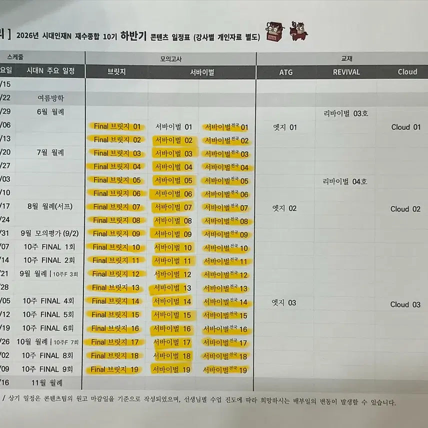 [BUNJANG] Sidae Injae Ethics Study Materials / 2027 시대인재 생윤 장기거래