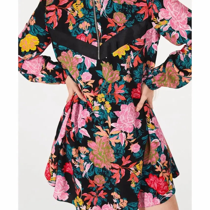 [BUNJANG] Zara Trafaluc Collection Floral Pattern Pink Dress / 정품 자라 Zara 화려한 핑크 플라워 플로럴 꽃무늬 패턴의 트라팔룩 컬렉션 원피스 새상품
