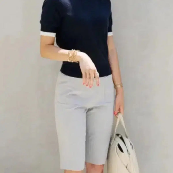 [BUNJANG] Montoto Half Capri Pants (Melange Grey) / 새) 몽또또 하프 카프리 팬츠 멜란지그레이 half capri 5부 스판 반바지 버뮤다 여름 슬랙스