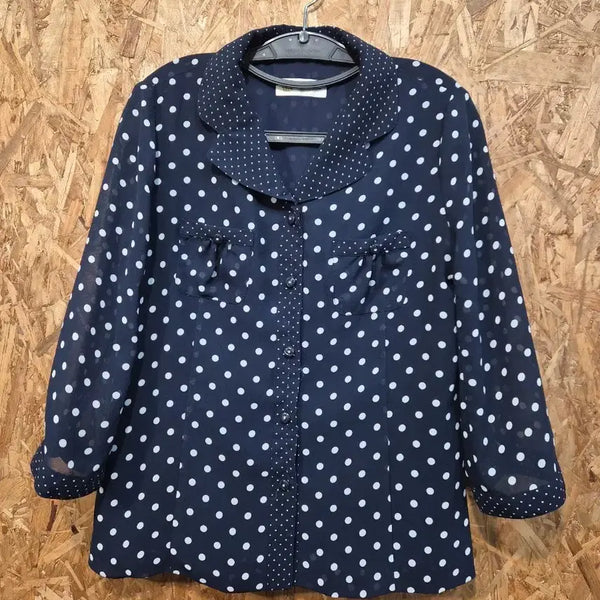 [BUNJANG] Max Polla Dot Chiffon Blouse Navy / 막스폴라 도트 쉬폰 블라우스 88 네이비