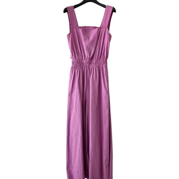 [BUNJANG] Purple Open-Back Wide-Leg Jumpsuit / S/퍼플 뒷트임 점프수트