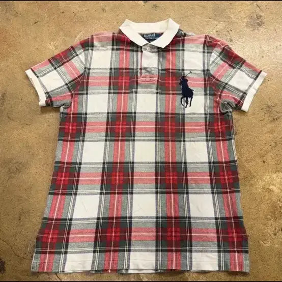[BUNJANG] Polo Ralph Lauren Big Pony Checkered Short Sleeve T-Shirt / 폴로 체크빅포니반팔