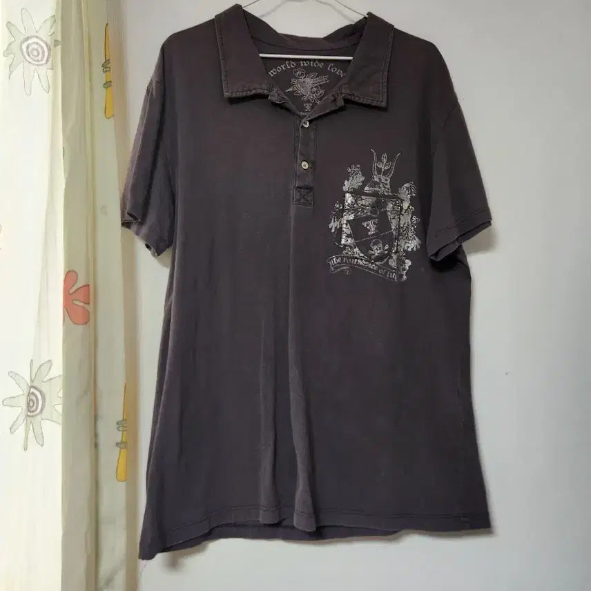 [BUNJANG] Vintage Worldwide Love XL Collar T-shirt / 빈티지 월드와이드러브 XL 카라티셔츠
