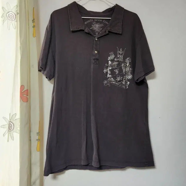[BUNJANG] Vintage Worldwide Love XL Collar T-shirt / 빈티지 월드와이드러브 XL 카라티셔츠