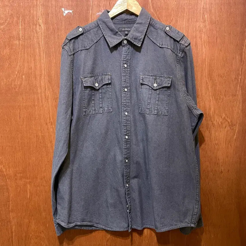 [BUNJANG] Denver Hayes Dark Grey Denim Shirt (XL) / (XL) Denver Hayes 다크 그레이 데님 셔츠