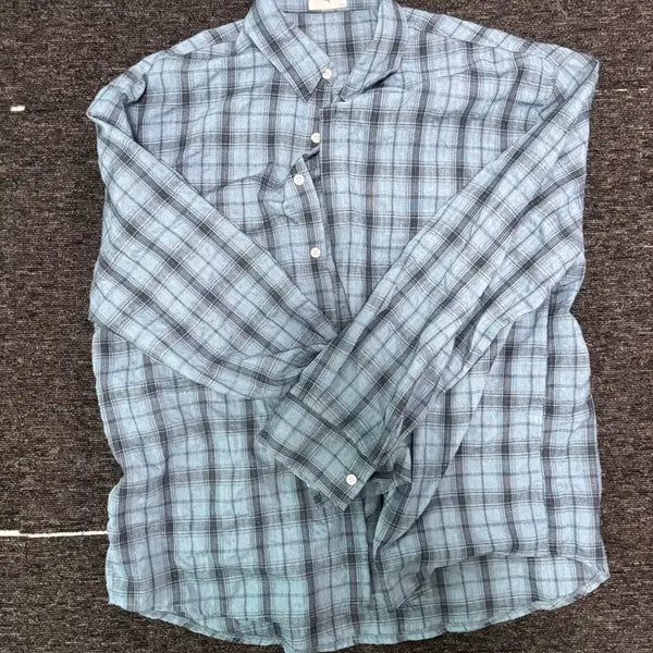 [BUNJANG] Check Pattern Shirt Blue / 체크 남방 셔츠 블루