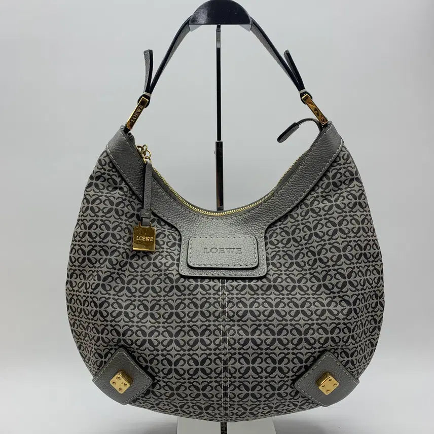 [BUNJANG] Loewe Anagram Canvas New Gate Hobo Bag Grey / 267003208 로에베 아나그램 캔버스 뉴 로드 호보백 그레이