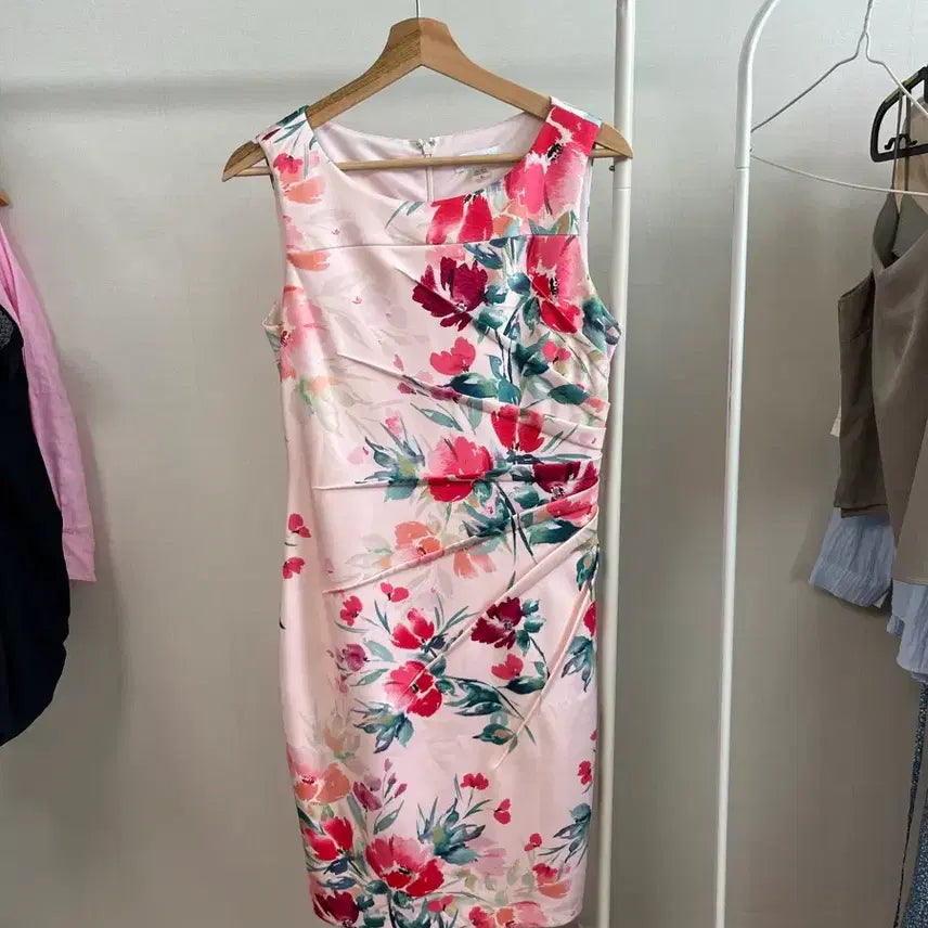 [BUNJANG] Calvin Klein Floral Print Midi Dress / 캘빈 CK 꽃무늬 원피스 여성 8 66-77