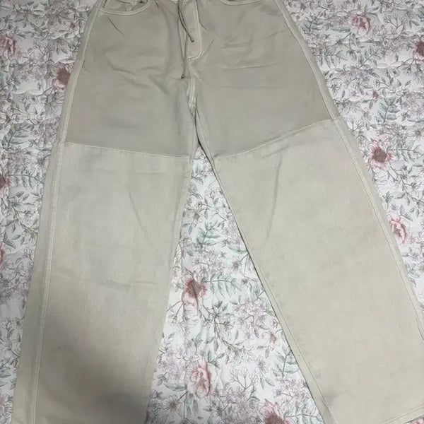 [BUNJANG] Amomento Half-Half Pants Beige / 아모멘토 반반팬츠