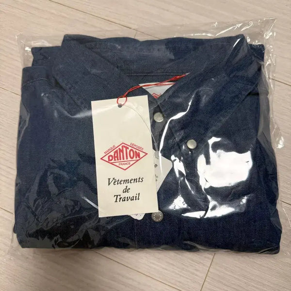 [BUNJANG] DANTON Light Indigo Denim Short Sleeve Shirt Size 42 / 단톤 라이트인디고 데님 반팔 셔츠 42사이즈 새상품