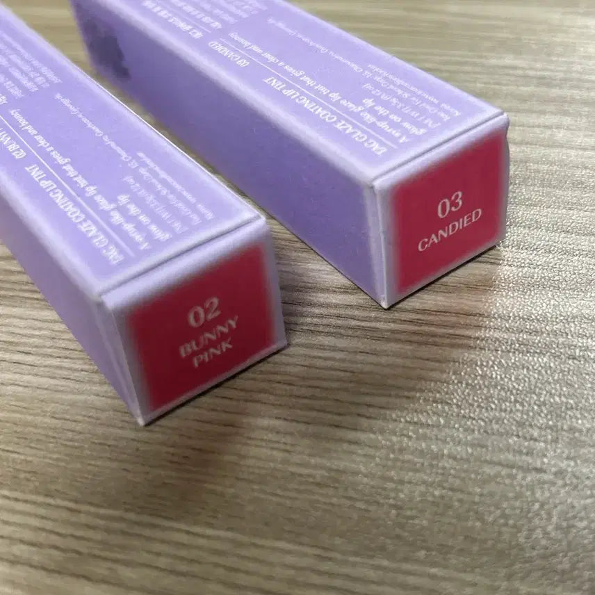 [BUNJANG] TAG Glazed Coating Lip Tint Bundle Set - No. 2 Bunny Pink, No. 3 Candied / 일괄) 태그 글레이즈 코팅 립 틴트 2호 버니핑크 3호 캔디드 판매