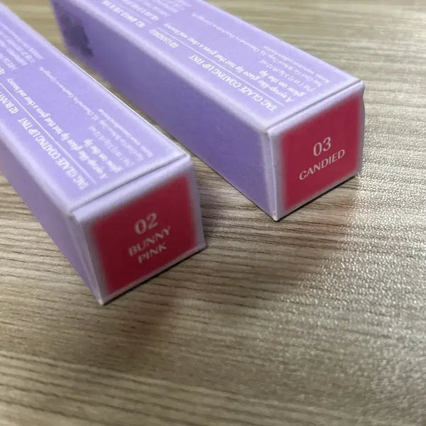 [BUNJANG] TAG Glazed Coating Lip Tint Bundle Set - No. 2 Bunny Pink, No. 3 Candied / 일괄) 태그 글레이즈 코팅 립 틴트 2호 버니핑크 3호 캔디드 판매