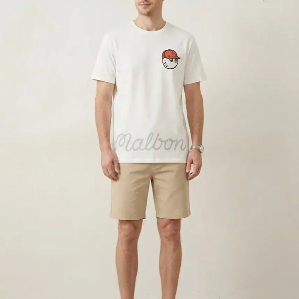 [BUNJANG] Malbon Golf Short Sleeve Polo Shirt White Size 100 / 말본 골프 반팔 카라티 흰색100