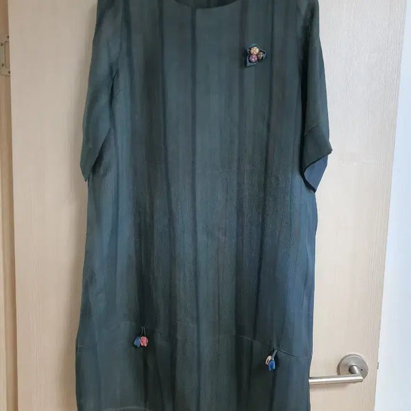 [BUNJANG] Hand-Dyed Rayon Long Dress (Size 77) / 천연염색 인견 고급원피스 (77사이즈) 맞춤한옷입니다