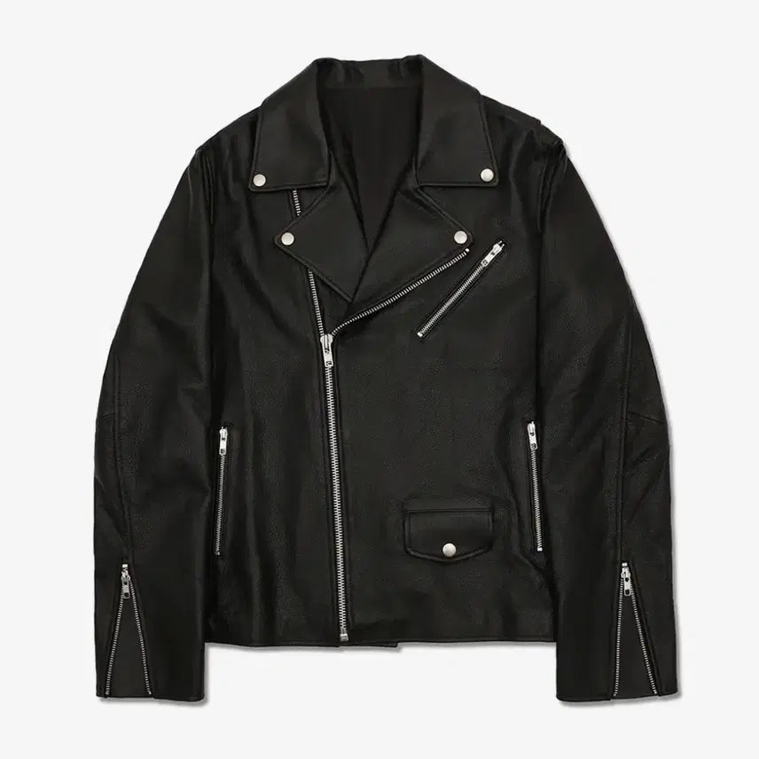 [BUNJANG] Sperone Real Leather Cowhide Rider Jacket / 스페로네 리얼레더 카우하이드 라이더 자켓