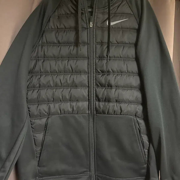 [BUNJANG] Nike Quilted Hooded Zip-Up Jacket Black L / 나이키 퀼팅 후드 집업 검정 L 100