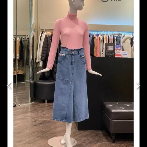 [BUNJANG] O'2nd Denim Long Skirt (Size 55) / 오즈세컨 데님롱스커트(55)