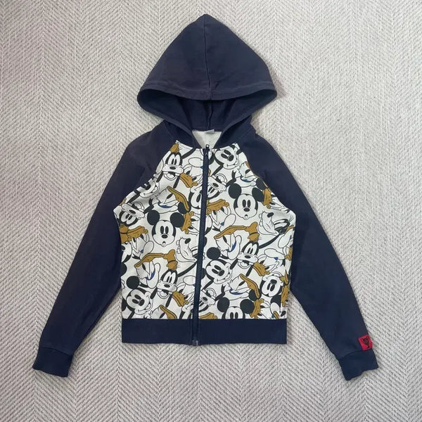 [BUNJANG] Disney Mickey and Friends All Over Print Hoodie Zip-up / 디즈니 미키 앤 프렌즈 올오버 프린트 후드 집업