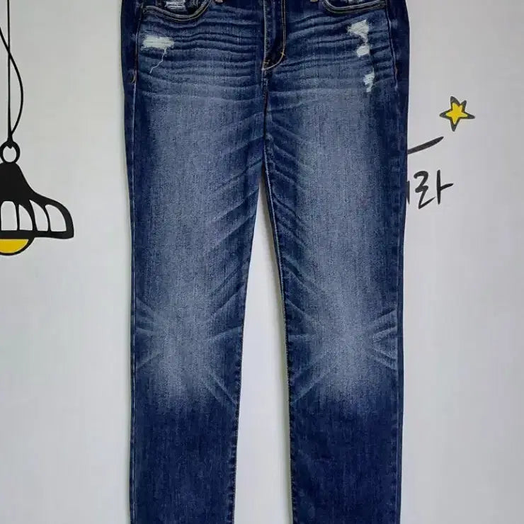 [BUNJANG] Abercrombie & Fitch Distressed Slim Straight Jeans (W28/L31) / Abercrombie & Fitch 빈티지 디스트로이드 데님 팬츠 (W28/L31)