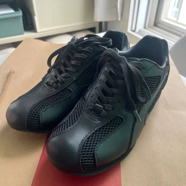 [BUNJANG] Yase Spider Leather Sneakers Black 240 / 야세 스파이더 레더 스니커즈 블랙 240