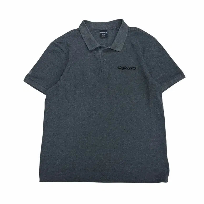 [BUNJANG] Discovery Expedition Embroidered Logo Short-Sleeve Polo Shirt Charcoal / 디스커버리 자수로고 반팔 카라티 105 챠콜