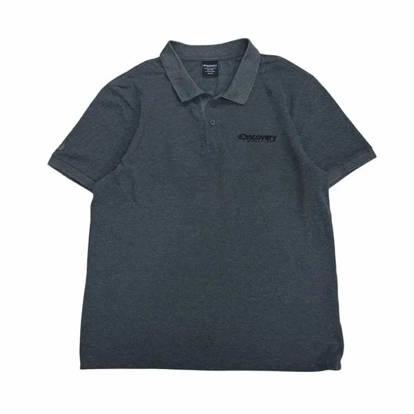 [BUNJANG] Discovery Expedition Embroidered Logo Short-Sleeve Polo Shirt Charcoal / 디스커버리 자수로고 반팔 카라티 105 챠콜