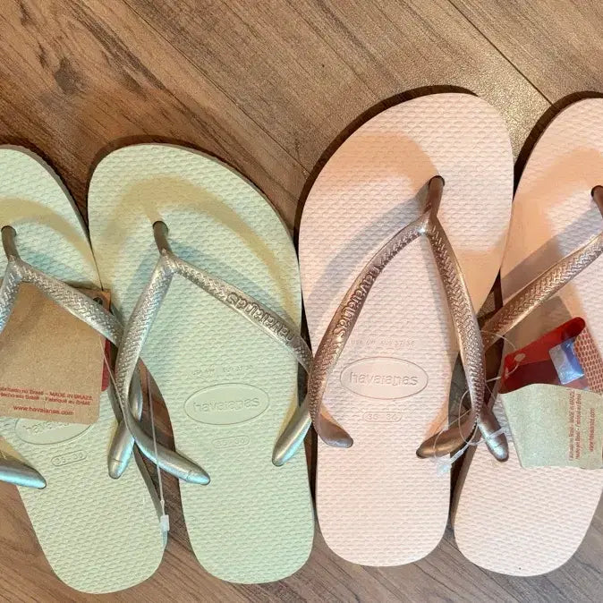 [BUNJANG] Hanaiannas Flip Flops Pink/Light Green / 새상품) 하나이아나스 쪼리 플립플랍 핑크/ 연한 그린