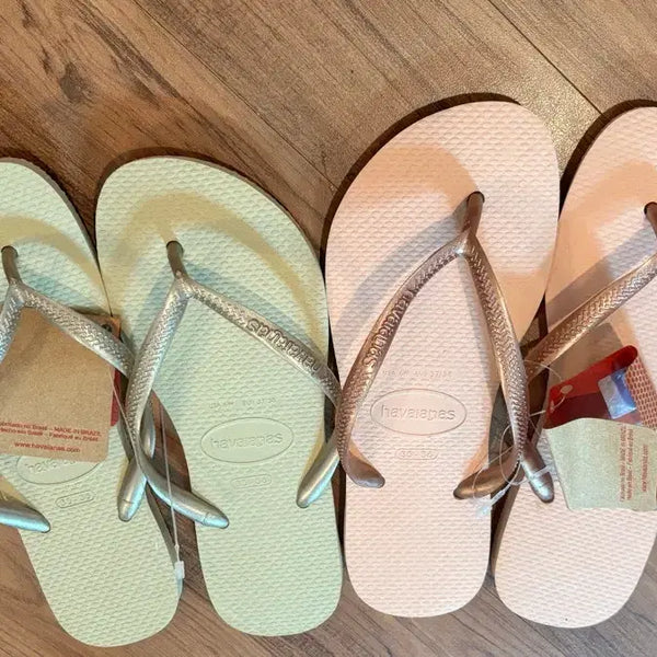[BUNJANG] Hanaiannas Flip Flops Pink/Light Green / 새상품) 하나이아나스 쪼리 플립플랍 핑크/ 연한 그린