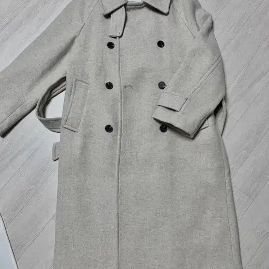 [BUNJANG] Mixxo Herringbone Double Coat Oatmeal / Mixxo 헬링본 더블 코트 오트밀 미쏘