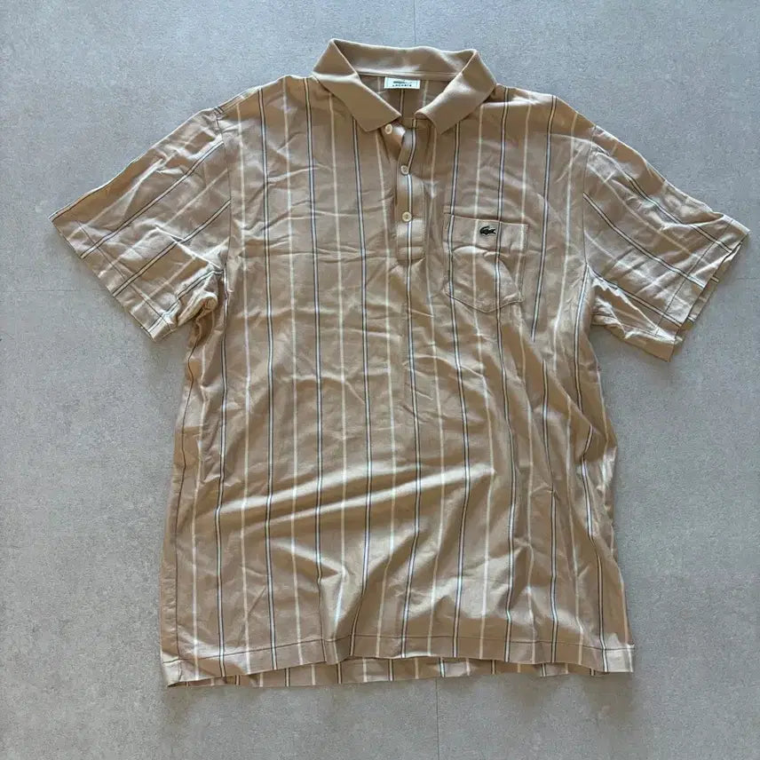 [BUNJANG] Lacoste Striped Polo Shirt Men's Size 105 / 라코스테 스트라이프 카라티 남성 105