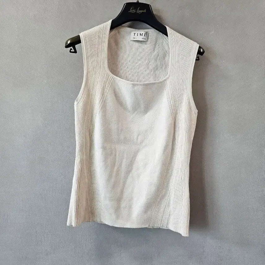 [BUNJANG] TIME Square Neck Ribbed Knit Top / 2021.타임)스퀘어넥 골지 니트탑
