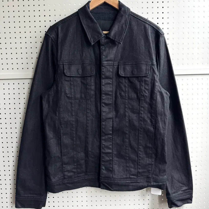 [BUNJANG] Adriano Goldschmied Black Coated Trucker Jacket / 아드리아노 골드슈미트 블랙 코티드 트러커 자켓