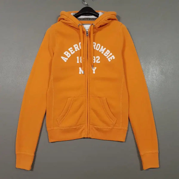 [BUNJANG] Abercrombie & Fitch Orange Hooded Zip-Up Jacket Y2K Style Women's Small / 여성 S) 아베크롬비 오렌지 후드집업 자켓 Y2K 어항 솜