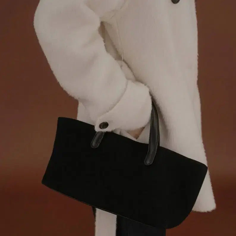 [BUNJANG] Bonpoint Suede Note Bag - Black / 배뉴엣 노트백 - 블랙 (스웨이드 버전)