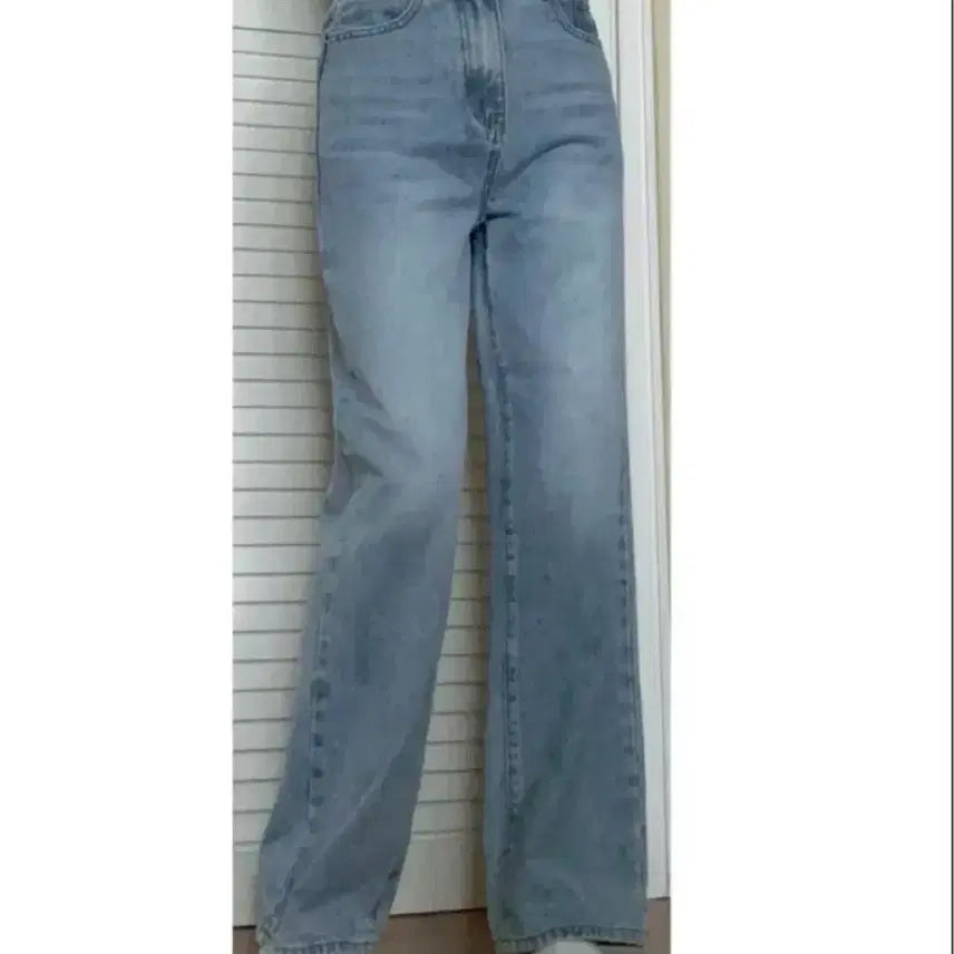 [BUNJANG] Light Wash Straight Wide Leg Denim Pants / 연청 데님 일자 와이드 팬츠 청바지