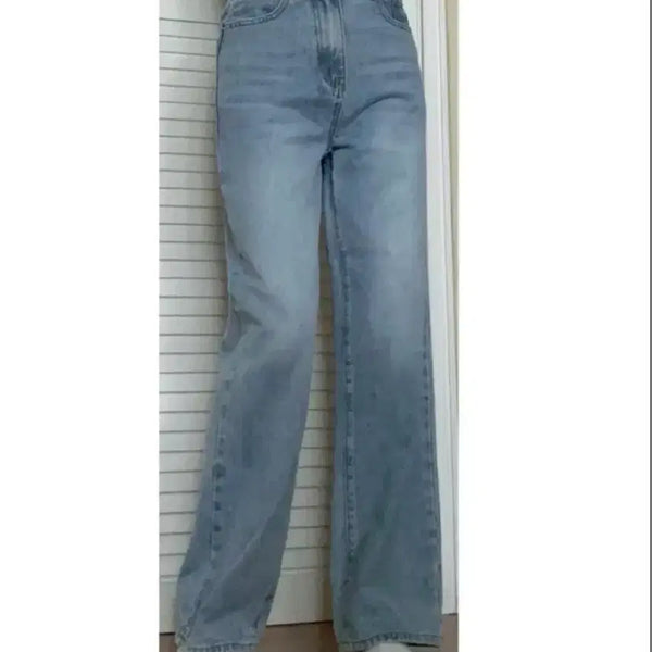 [BUNJANG] Light Wash Straight Wide Leg Denim Pants / 연청 데님 일자 와이드 팬츠 청바지
