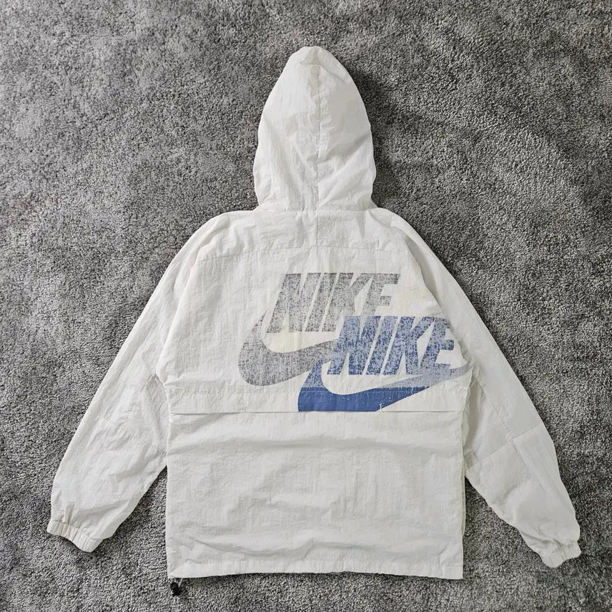 [BUNJANG] Nike White Windbreaker Jacket with Hood / Nike 바람막이